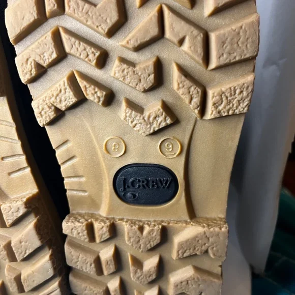 J Crew Womens Snow Boots Black Yellow Gray Plaid Shearling Lining Classic Size 9 - Picture 10 of 11